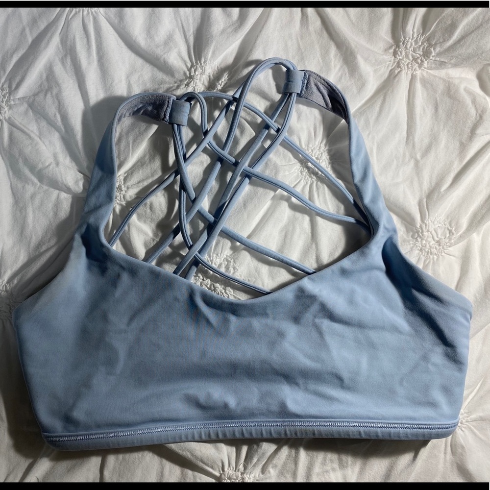 Light blue lululemon sports bra - free to be wild